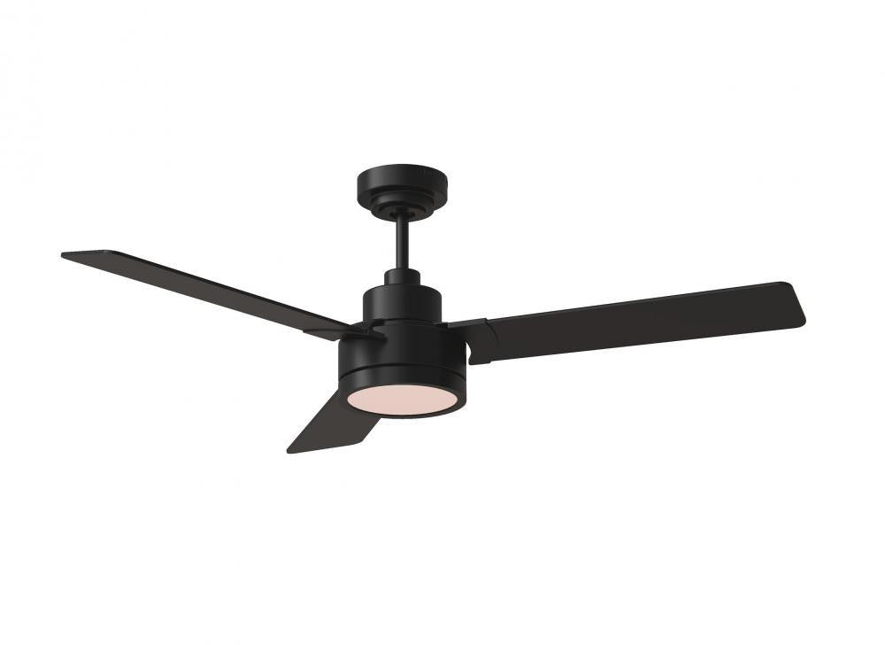 Generation Lighting Jovie 52" Dimmable Indoor/Outdoor Integrated LED Midnight Black Ceiling Fan with Light Kit Wall Control