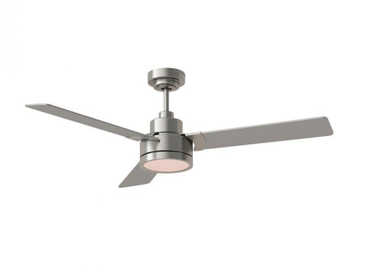 Generation Lighting Jovie 52" Indoor/OutdoorDimmable Integrated LED Brushed Steel Ceiling Fan with Light Kit Wall