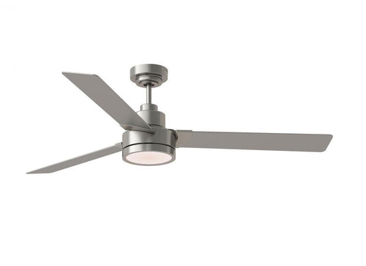 Generation Lighting Jovie 58" Dimmable Indoor/Outdoor Integrated LED Brushed Steel Ceiling Fan with Light Kit