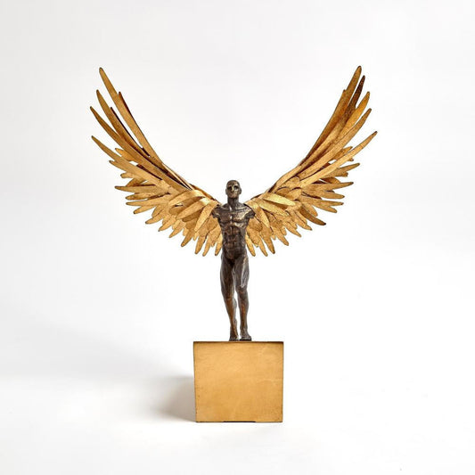 Global Views Avian Man Running Bronze Sculpture