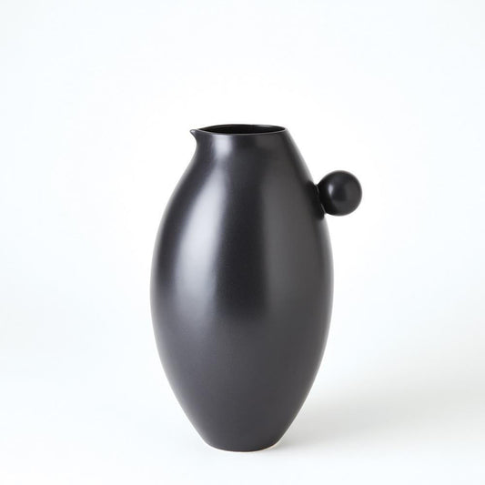 Global Views Ball Handled Small Black Pitcher