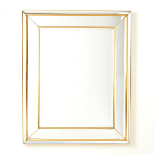 Global Views Bevel on Bevel Gold Leaf Mirror