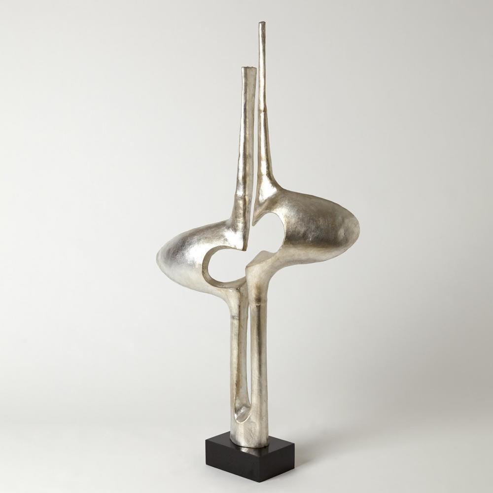 Global Views Brother and Sister Silver Leaf Sculpture