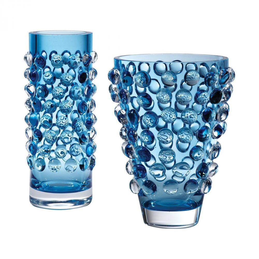 Global Views Bubble Cylinder Cobalt Vase