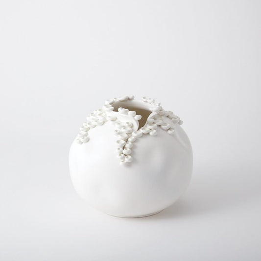 Global Views Cascading Reef Short White Vase