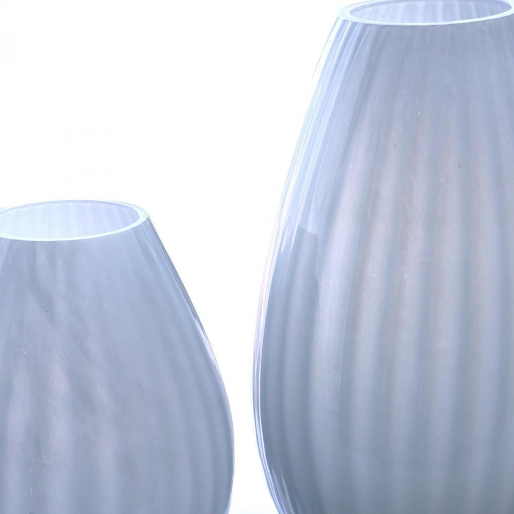 Global Views Cased Glass Stripe Large Blue Vase