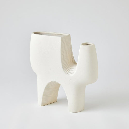 Global Views Cassel Large Matte White Vase