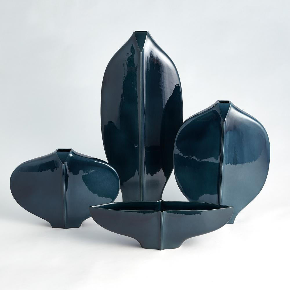 Global Views Center Ridge Small Blue Vase