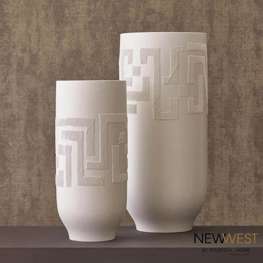 Global Views Chaco Large Matte White Vase