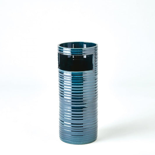 Global Views Cut Out Medium Dark Blue Vase