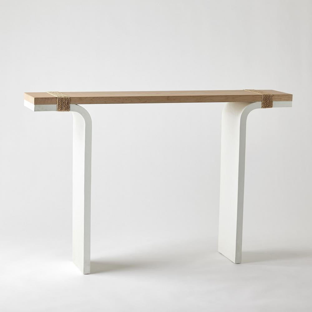 Global Views Debby Console Table White, Oak