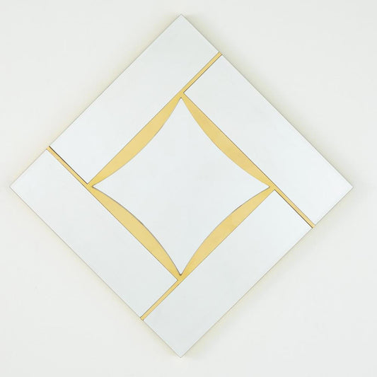 Global Views Diamond Shape Gold Leaf Mirror