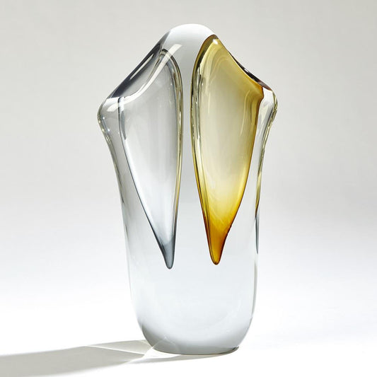 Global Views Duet Large Amber/Grey Vase