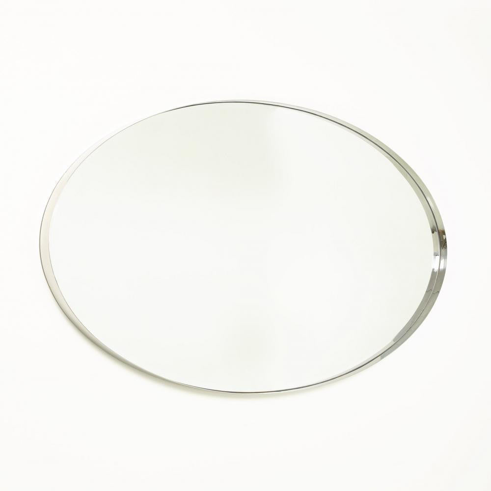 Global Views Elongated Oval Large Nickel Mirror