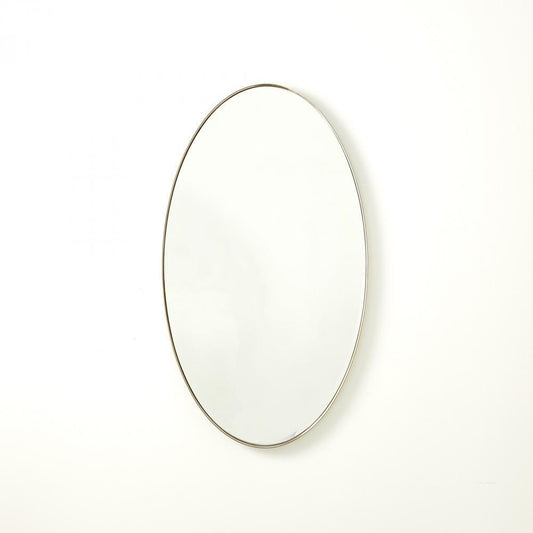 Global Views Elongated Small Oval Nickel Mirror