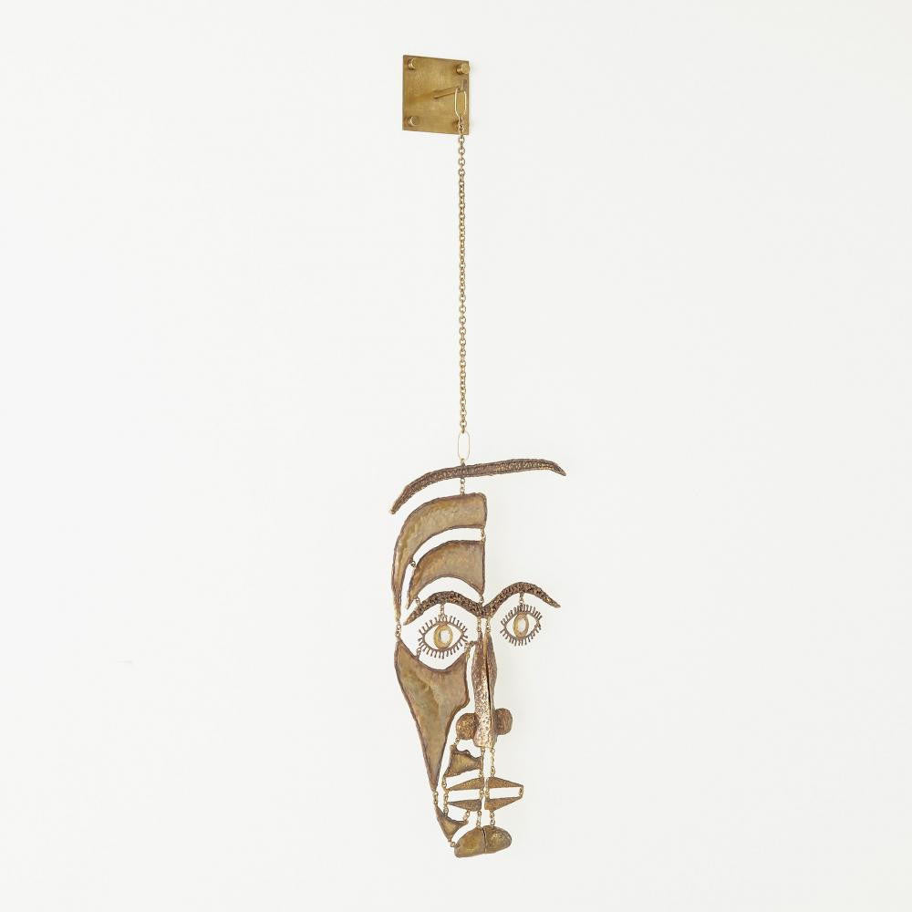 Global Views Face Mobile Stainless Steel Brass Hanging Sculpture