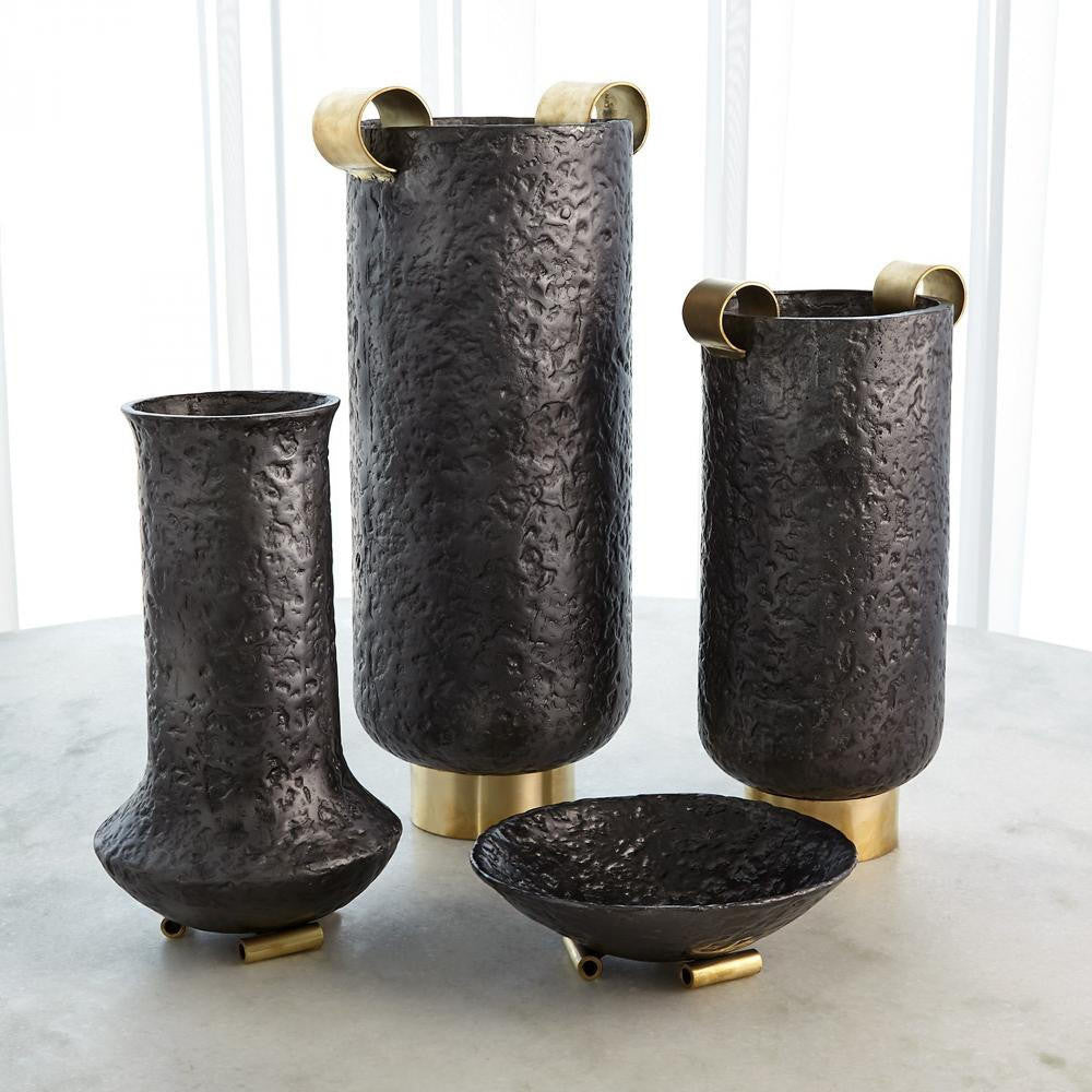 Global Views Ferro Large Gun Metal Urn