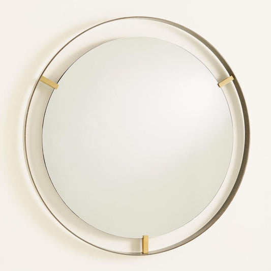 Global Views Floating Bronze Rim Mirror Brass Clips