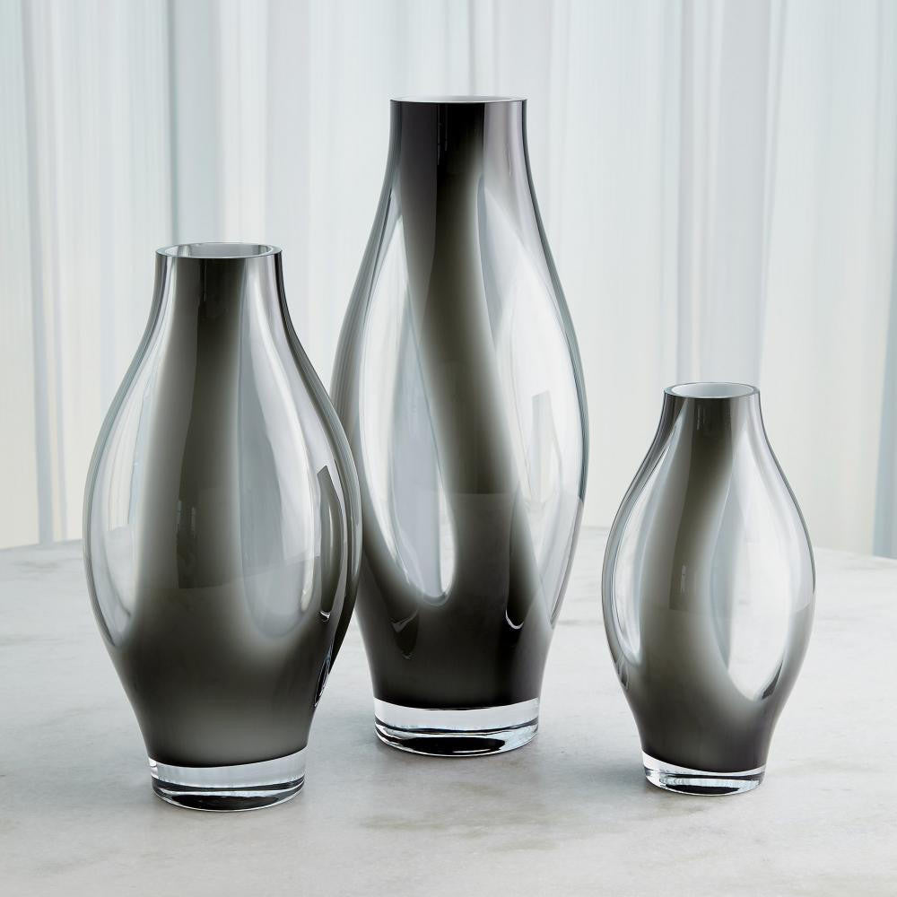 Global Views Fly Through Small Gray Vase