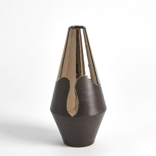Global Views Gilded Dip Small Vase Platinum Bottom