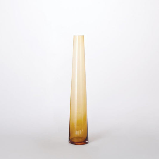 Global Views Glass Tower Small Amber Vase