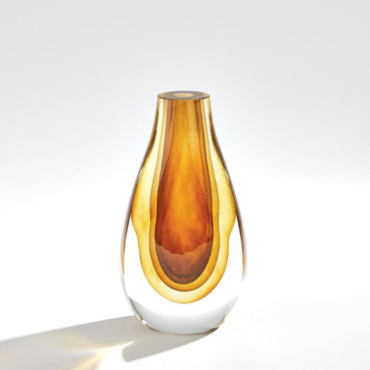 Global Views Gradient Small Amber Vase