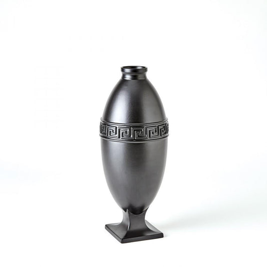 Global Views Greek Key Small Black Vase