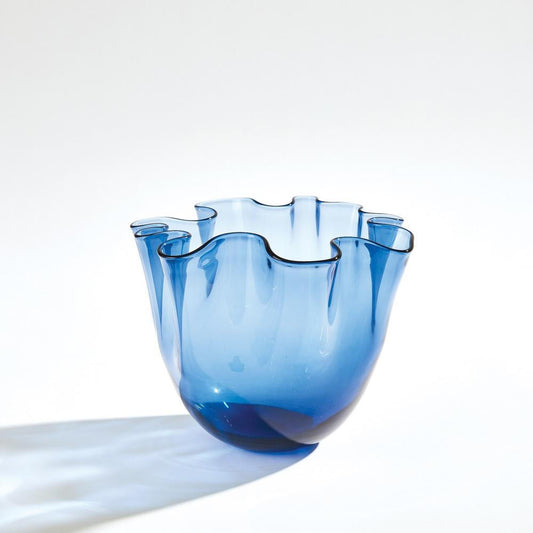 Global Views Handkerchief Small Blue Vase