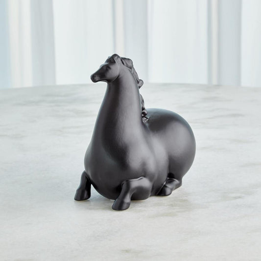 Global Views Libertino Horse Matte Black Sculpture