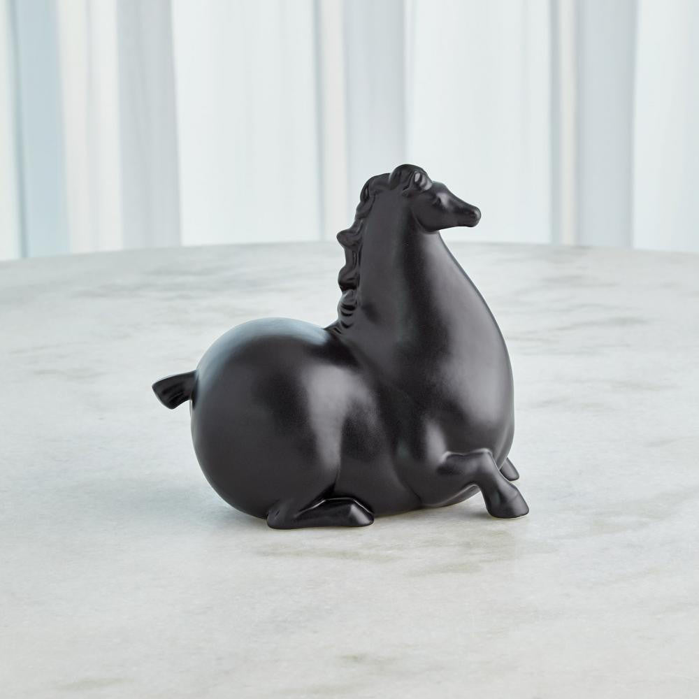 Global Views Libertino Horse Matte Black Sculpture