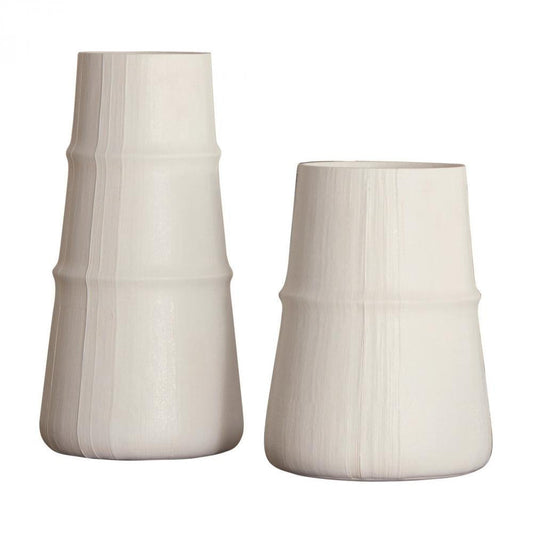 Global Views Linen Large Soft White Vase
