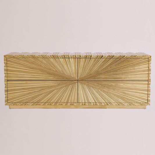 Global Views Linenfold Brass Cabinet