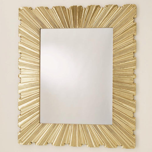 Global Views Linenfold Large Brass Mirror