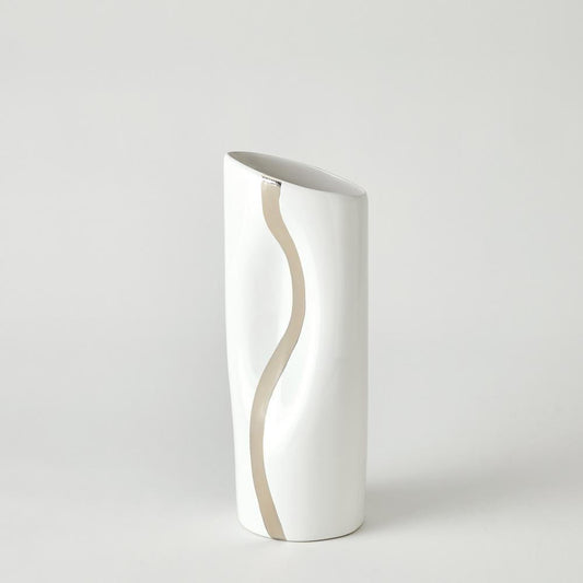 Global Views Loose Stripe Small Platinum Vase