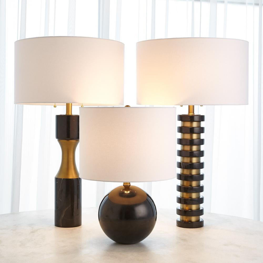 Global Views Marble Cinch Black Table Lamp