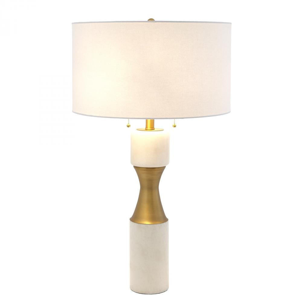 Global Views Marble Cinch Lamp White