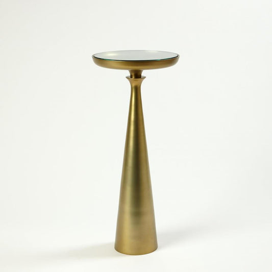 Global Views Minaret Large Satin Brass Accent Table