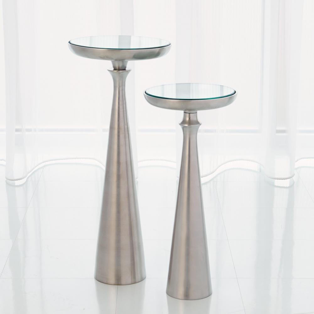 Global Views Minaret Large Satin Nickel Accent Table