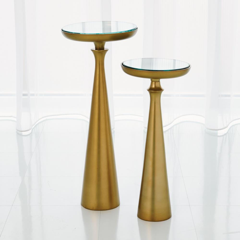Global Views Minaret Small Satin Brass Accent Table