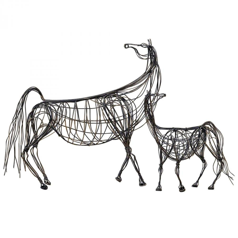 Global Views Ming Dynasty Horse Small Antique Bronze Sculpture