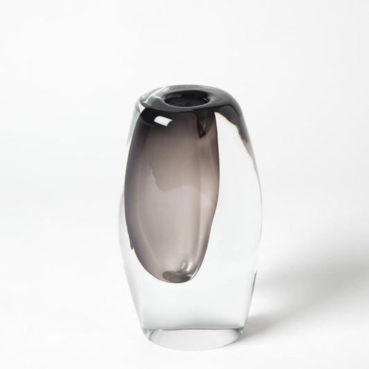 Global Views Offset Small Gray Vase