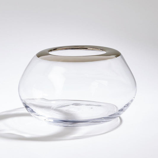 Global Views Organic Formed Large Vase Platinum Rim