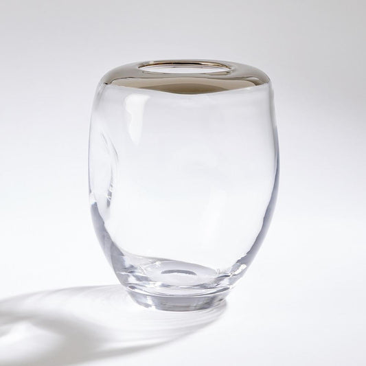 Global Views Organic Formed Medium Platinum Rim Vase