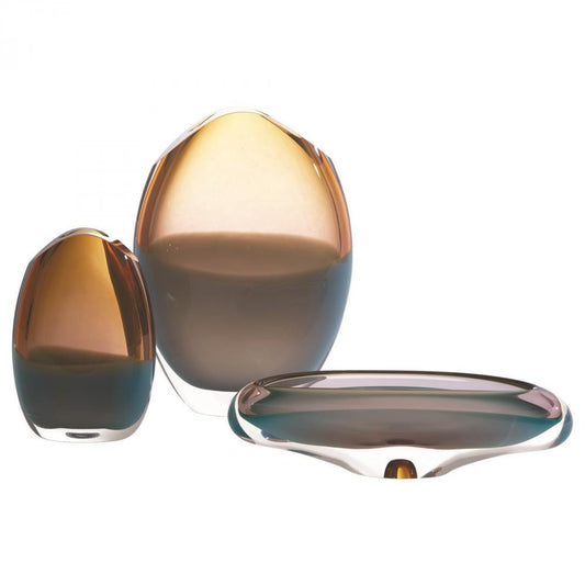 Global Views Oval Small Pistachio Amber Vase