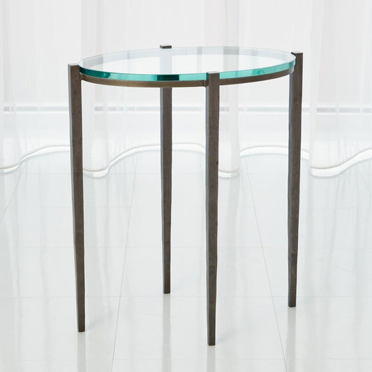 Global Views Petite Oval Natural Iron Accent Table
