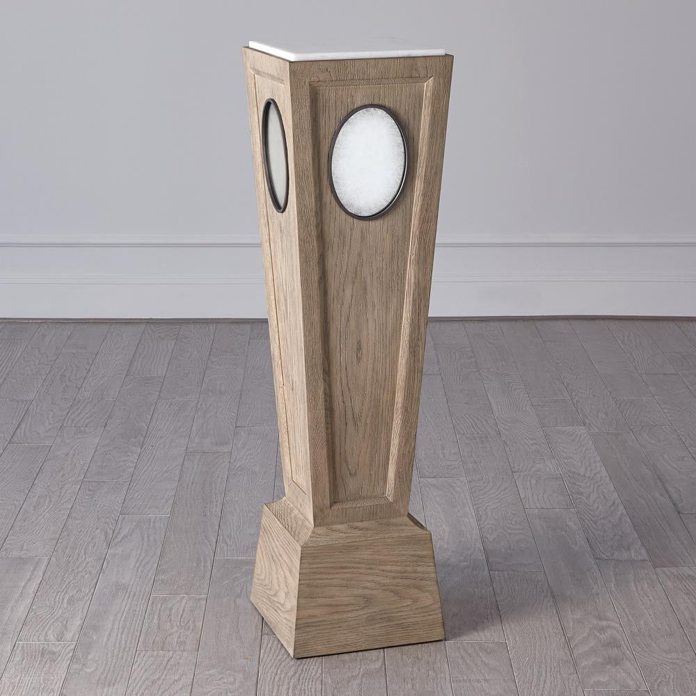 Global Views Proust Grey Sandblasted Oak Pedestal
