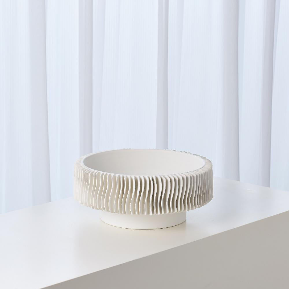 Global Views Radiator Low Matte White Vase