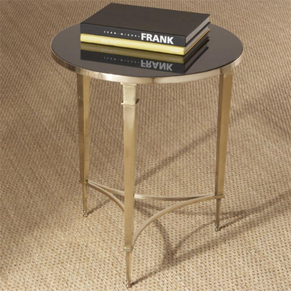 Global Views Round French Square Leg Brass Table