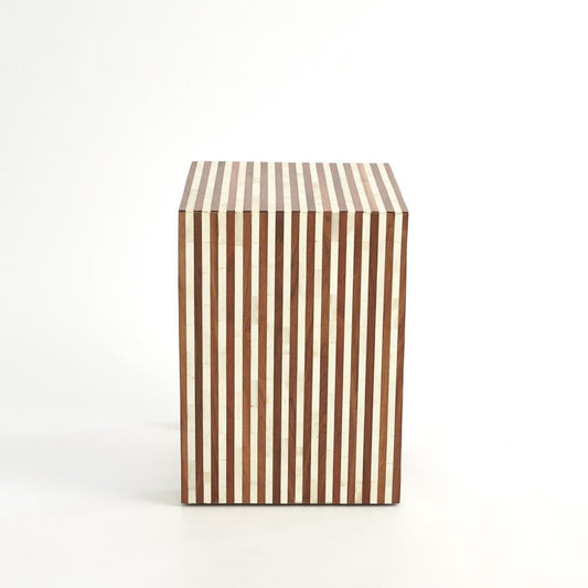 Global Views Sienna Small Walnut/Bone Nesting End Table