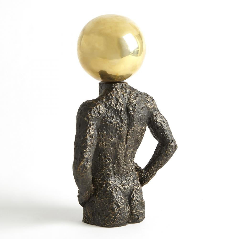 Global Views Sphere Hero Bronze Sculpture